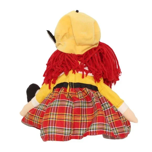 Vintage 1994 Madeline Eden 15" Doll Plaid Dress Yellow Sweater Hat Plush Toy - Picture 3 of 4